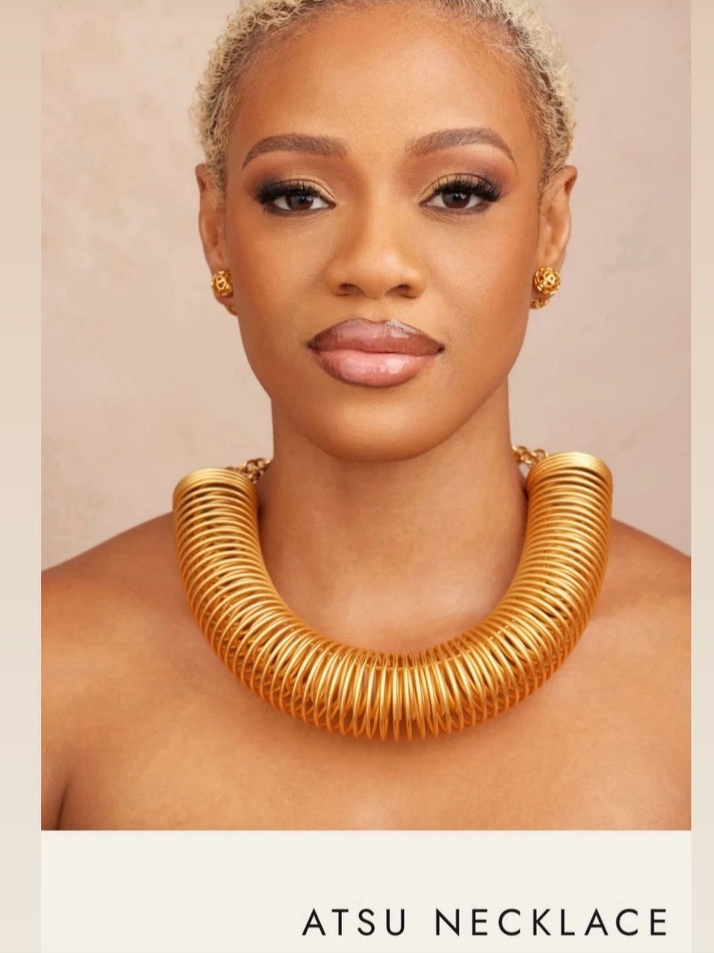 KHOI Atsu Gold Coil Statement Necklace - Women Jewelry